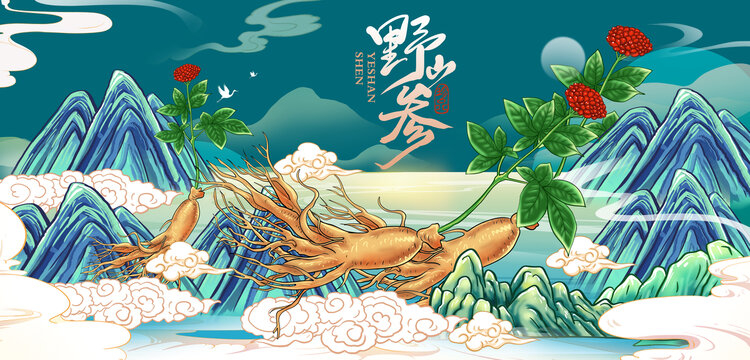 人參包裝插畫