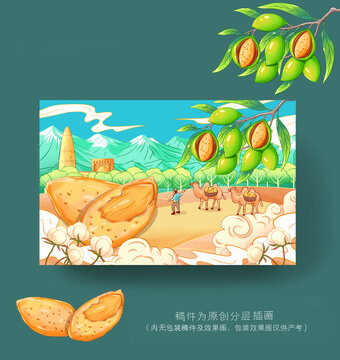 巴旦木插畫包裝