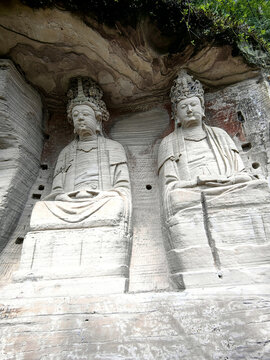 安岳石刻茗山寺风化石刻