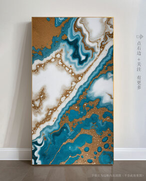 玄關(guān)大理石背景墻抽象畫(huà)