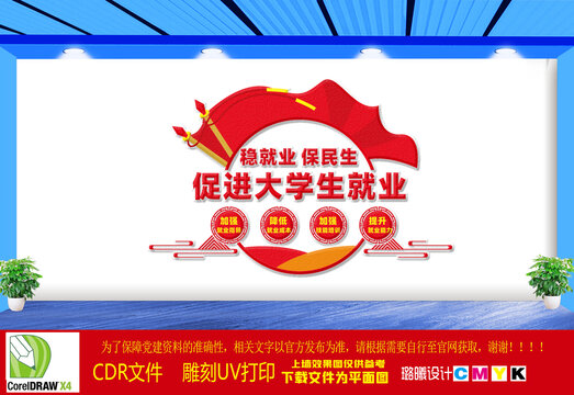 促進(jìn)大學(xué)生就業(yè)文化墻