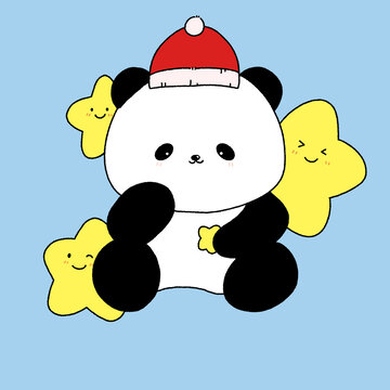 卡通熊貓兒童插畫