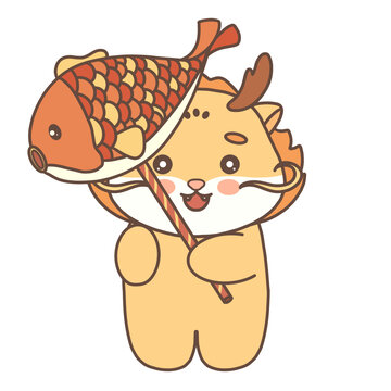 2024新年龍鯉魚卡通形象