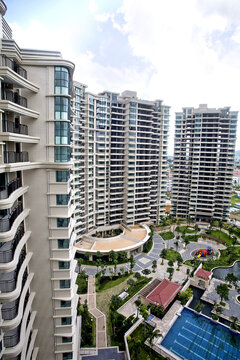 现代建筑石材工程住宅高楼外景