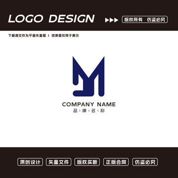 M字母logo标志