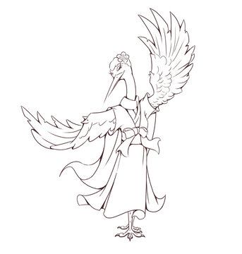 鳥戲線條