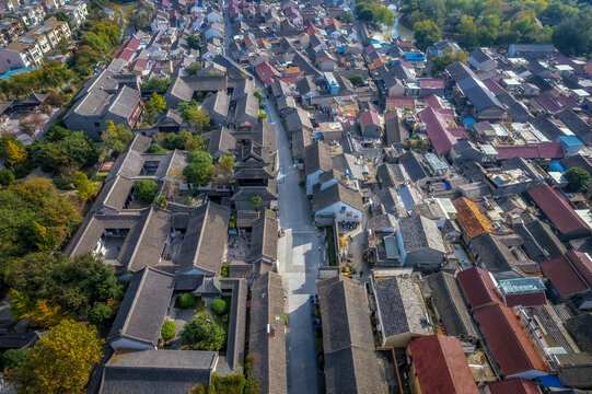 航拍高邮盂城驿景区明代建筑