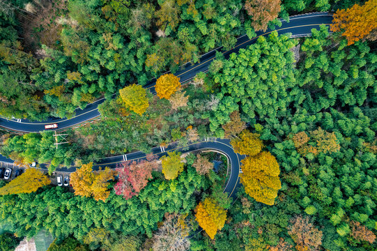 航拍户外山区公路