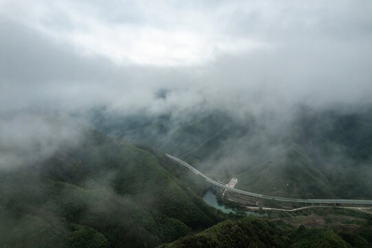 航拍户外盘山公路