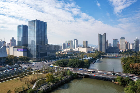 杭州运河两岸街景