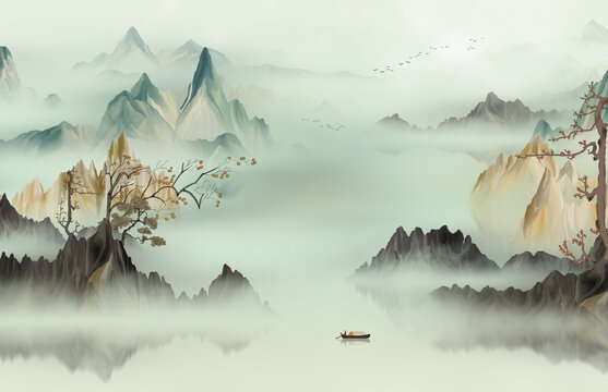 中式禪意山河