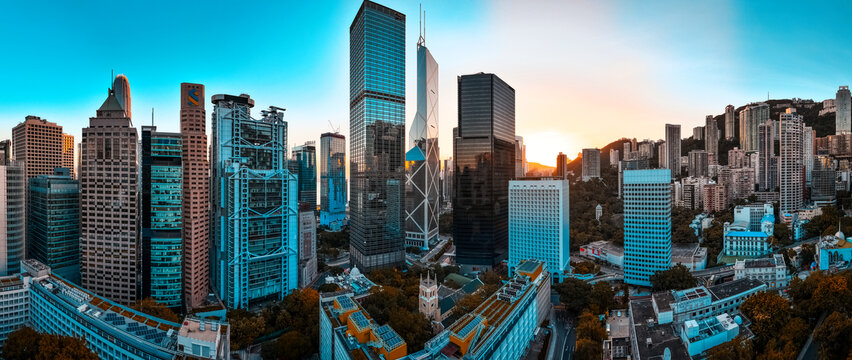 香港日出全景