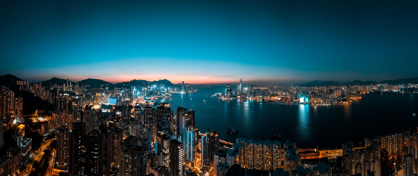 香港夜景全景