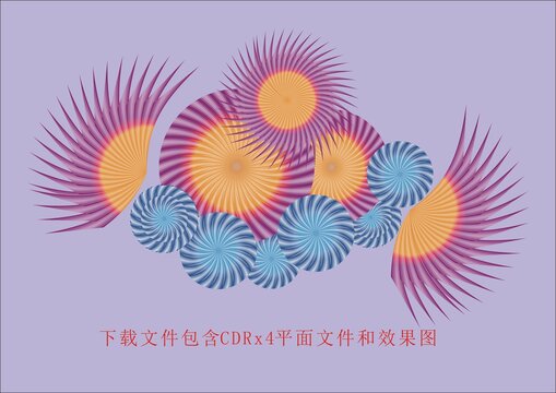 矢量花紋漸變素材藝術