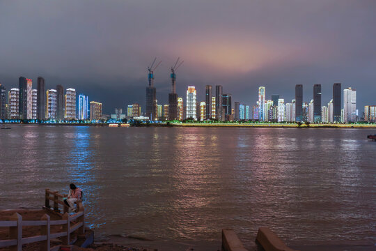 武汉汉口江滩夜景