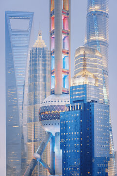上海陆家嘴摩天大楼城市天际线