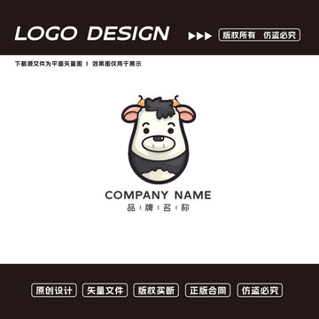 牛logo卡通logo