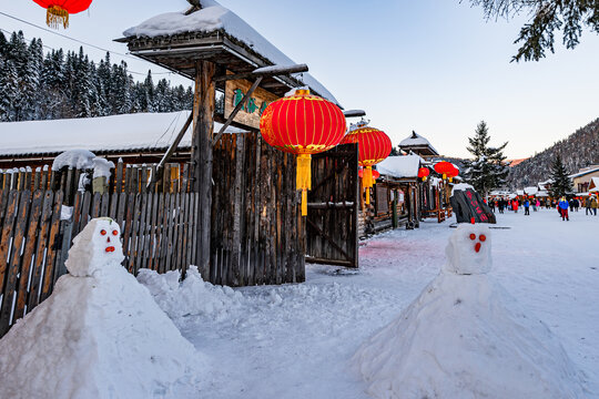 中国雪乡雪后街景