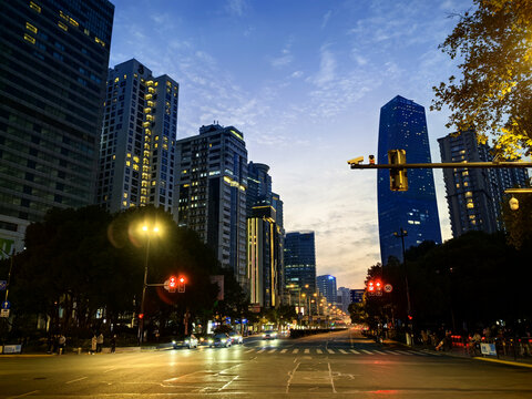 上海中山公园商圈夜景