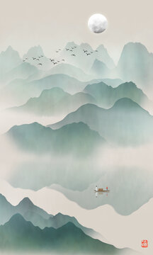 新中式山水畫(huà)