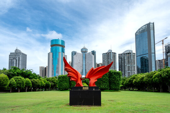 海口万绿园城市雕塑与建筑群