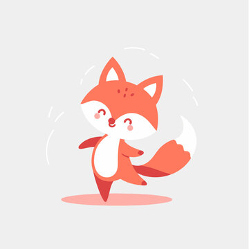 跳舞狐狸卡通创意