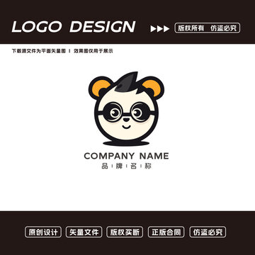卡通熊貓logo
