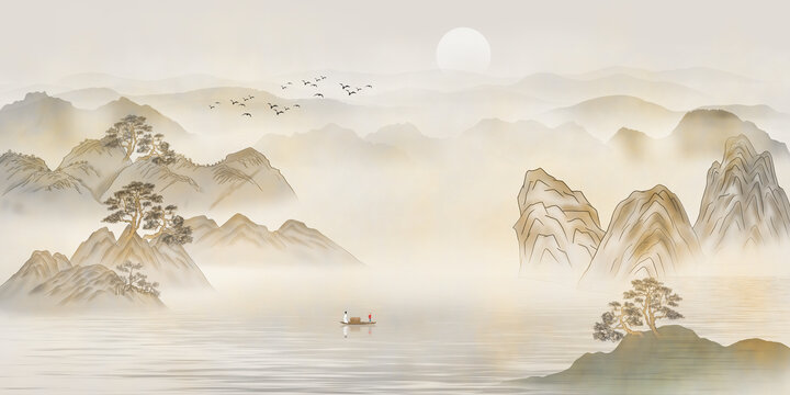 國潮山水畫