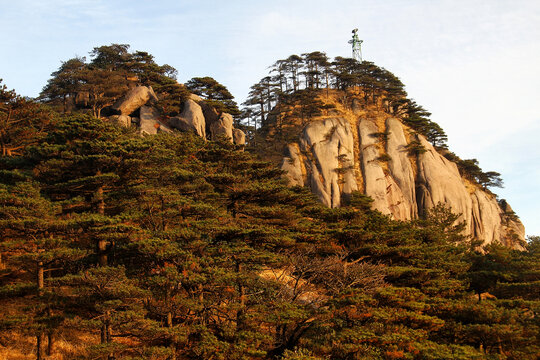 黄山松黄山山峦美景