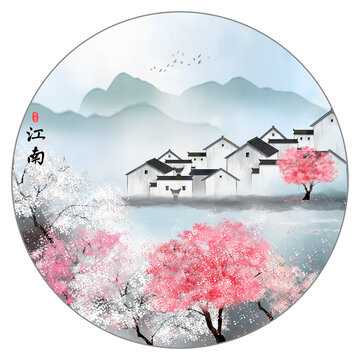 水墨江南插畫