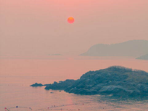 威海半月湾日出美景