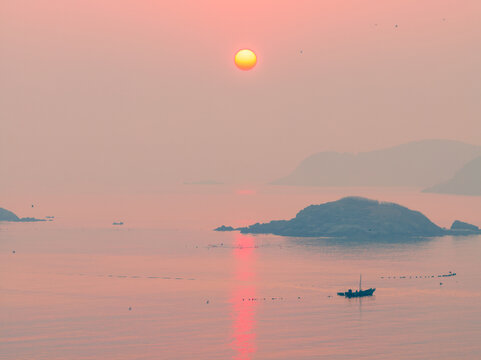 威海半月湾日出美景