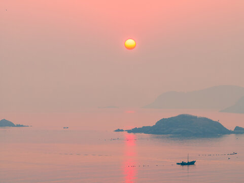 威海半月湾日出美景