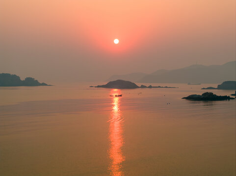 威海半月湾日出美景