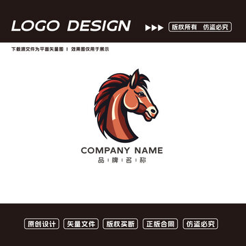 马logo卡通logo