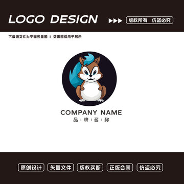 卡通松鼠logo标志