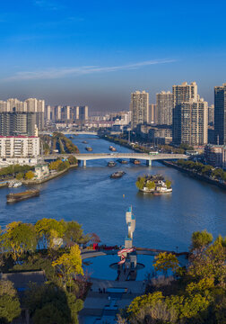 航拍江苏无锡城市风光