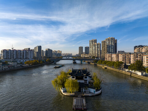 航拍江苏无锡城市风光