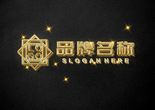 黑底金字LOGO效果样机