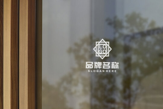 玻璃门LOGO效果样机