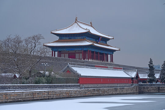 故宫神武门雪景