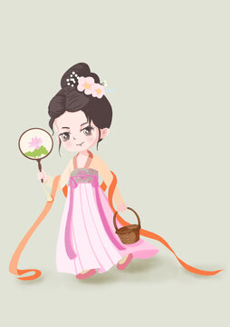 古風(fēng)女孩插畫(huà)