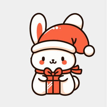 可爱圣诞兔子