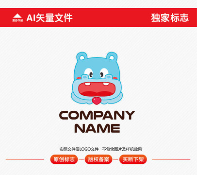 河馬卡通標(biāo)志
