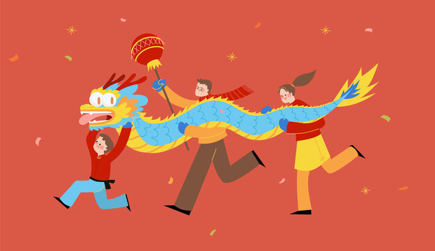 龍年新年矢量插畫