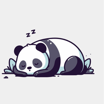 趴着睡觉的可爱熊猫