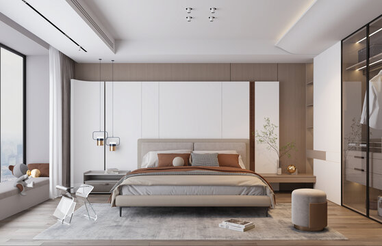 現(xiàn)代臥室墻布壁畫背景場(chǎng)景圖