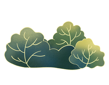 簡(jiǎn)約漸變草叢插畫