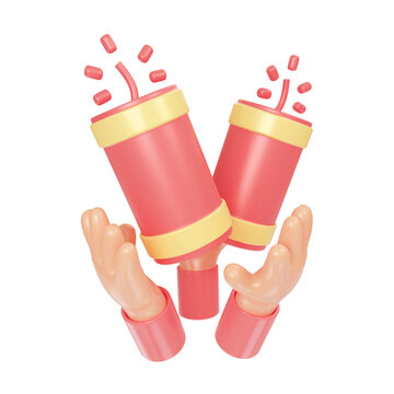 3D新年鞭炮圖標元素