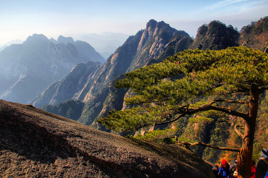 黄山美景黄山山峰黄山松